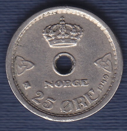 25 øre 1949 kv. 1