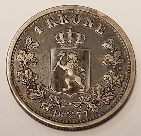 1 kr 1877 kv. 1/1+