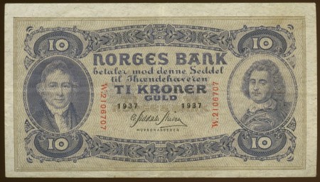 10 kr 1937 W.2106707 kv. 1/1+