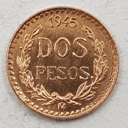 Mexico: 2 pesos 1945 kv. 0/01