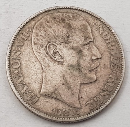 1 kr 1908 på plate kv. 1