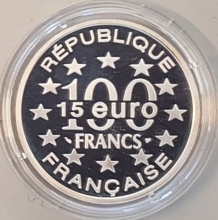 Frankrike: 15 euro/100 francs 1997