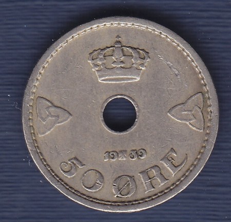 50 øre 1939 kv. 1
