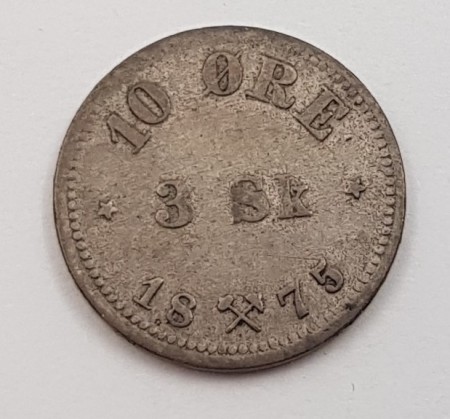 10 øre 1875/3 sk. kv. 1