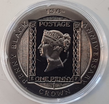 Isle of man: 1 crown 1990 (Penny Black Stamp)