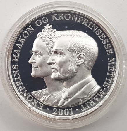 Kronprins Haakon og kronprinsesse Mette-Marit 2001 i sølv