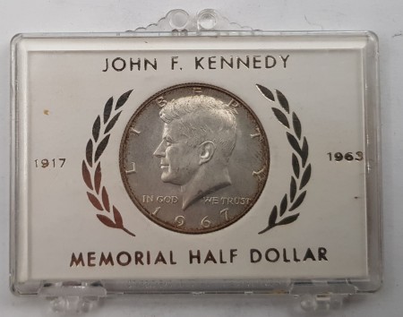 Half dollar 1967 i plast ramme