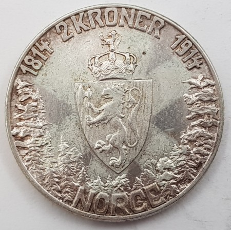 2 kr 1914 Mor Norge kv. 1+