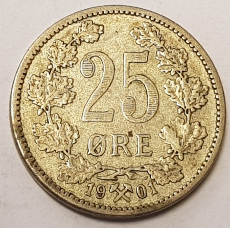 25 øre 1901 kv. 1