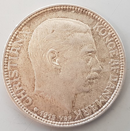Danmark: 2 kr 1915 VBP kv. 01