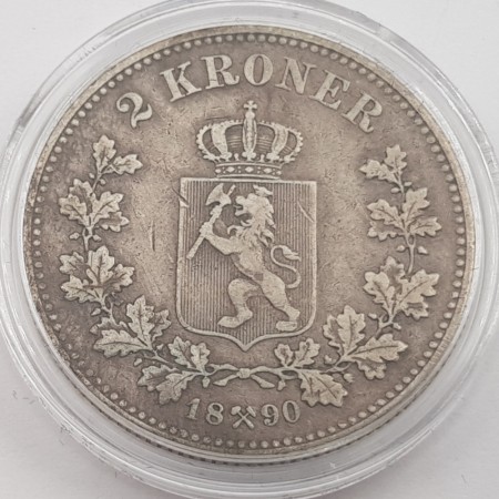 2 kroner 1890 kv. svak 1