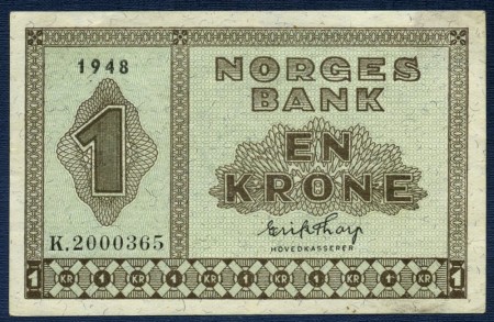 1 kr 1948 K.2000365 kv. 1+/01