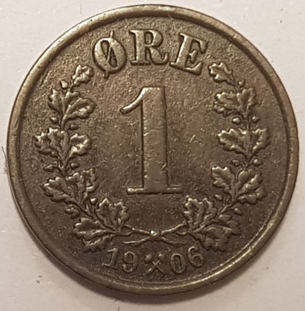 1 øre 1906 kv. 1+