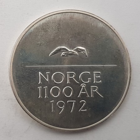 Norge 1100 år 1972 i sølv. 45 mm (nr. 1)