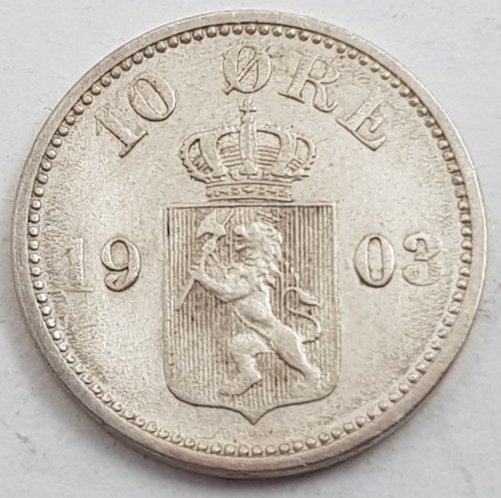 10 øre 1903 kv. 1+