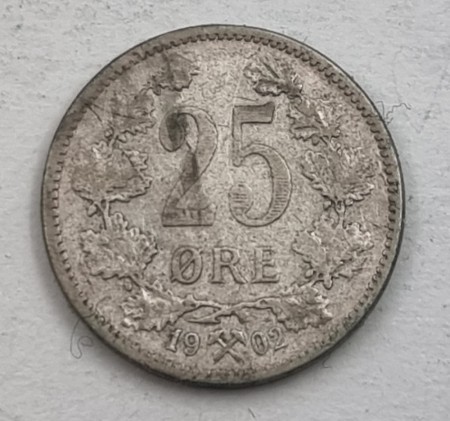 25 øre 1902 kv. 1/1-