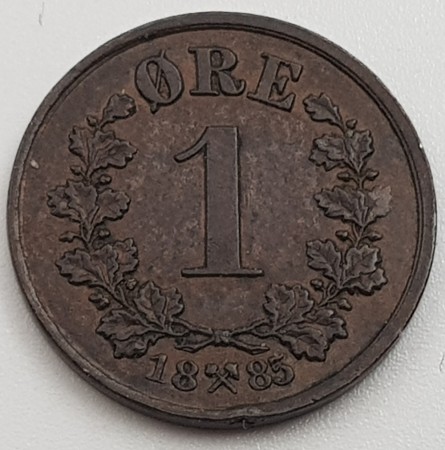 1 øre 1885 kv. 1+