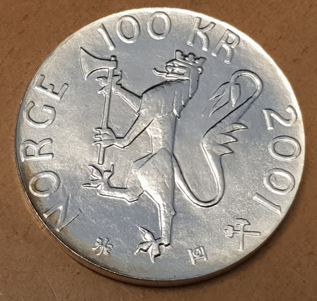 100 kr 2001 Nobel (nr. 2) - 1 oz sølv