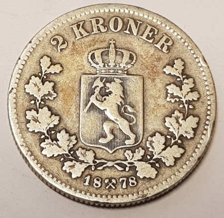 2 kroner 1878 kv. 1/1-