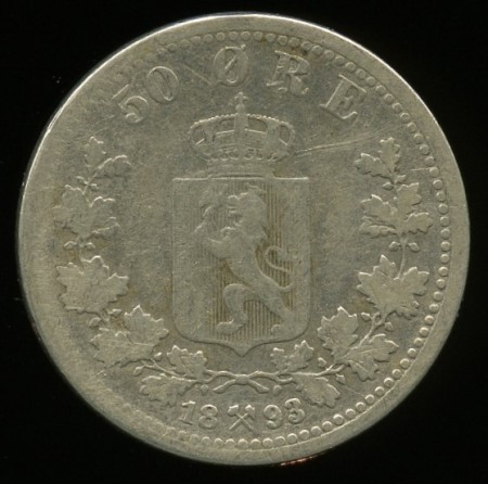 50 øre 1893 kv. 1-