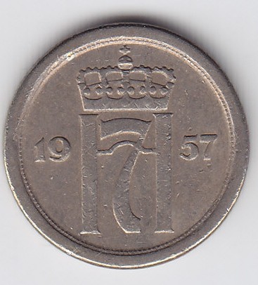 10 øre 1957 kv. 1