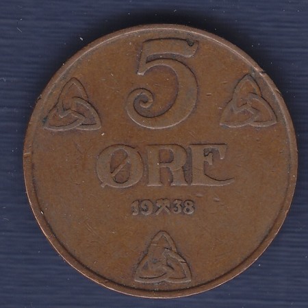 5 øre 1938 kv. 1