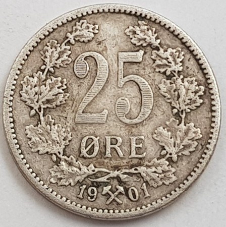 25 øre 1901 kv. 1 (nr. 1)
