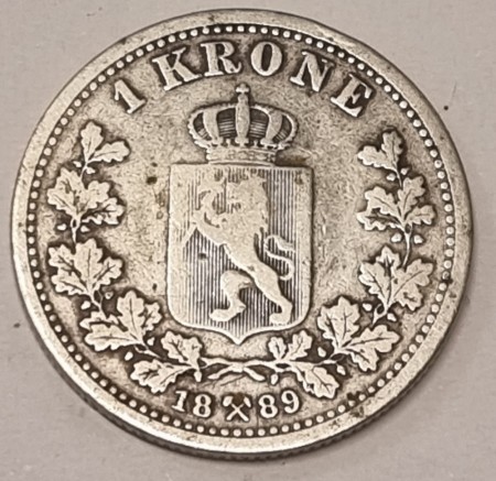 1 kr 1889 kv. svak 1
