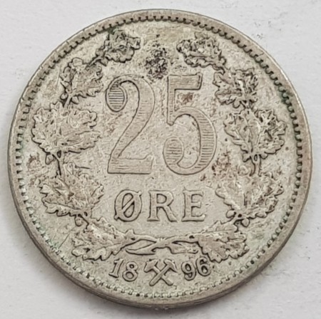 25 øre 1896 kv. 1