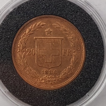 Sveits: 20 francs 1886 kv. 1/1+