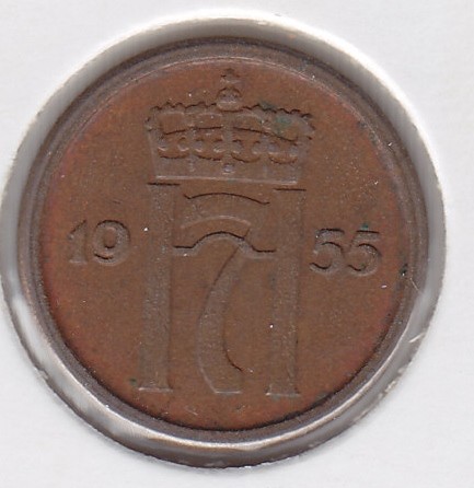 1 øre 1955 kv. 1