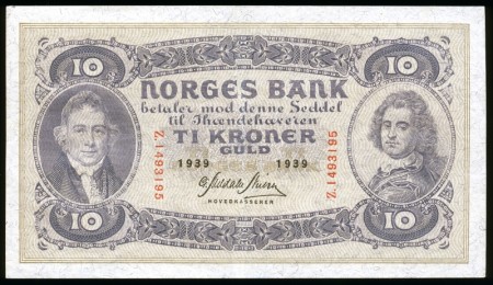 10 kr 1939 Z.1493195 kv. 1/1+