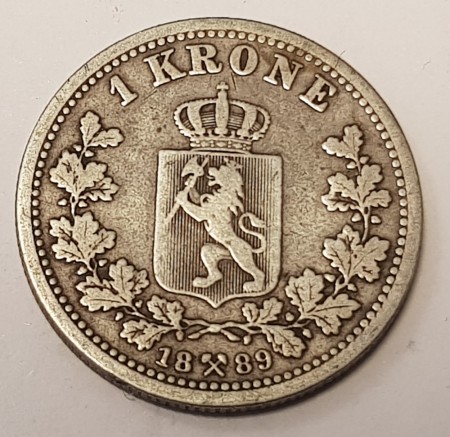 1 kr 1889 kv. svak 1