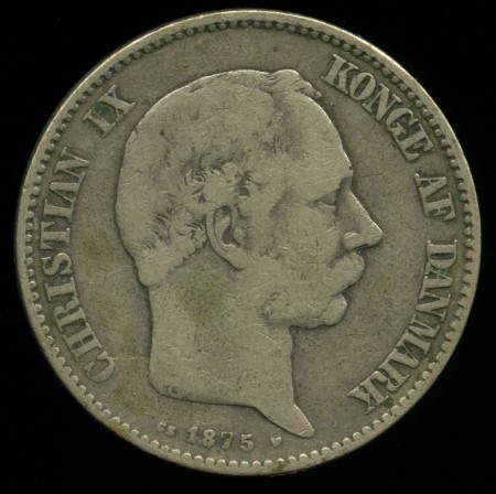 Danmark: 2 kr 1875 CS kv. 1