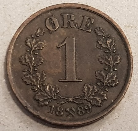 1 øre 1889 kv. 1/1+